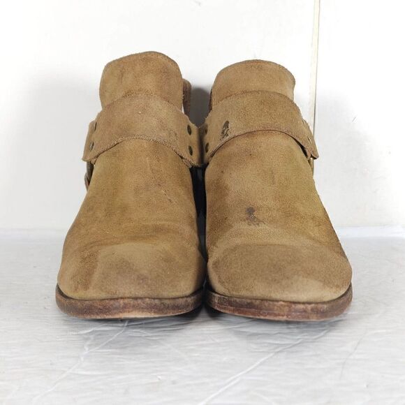 Frye Women's Ray Harness US 7M Brown Suede Back Zip Ankle Booties Boots - Picture 5 of 16